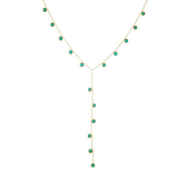 Simple Y-shaped Tassel Necklace Round - Image 2