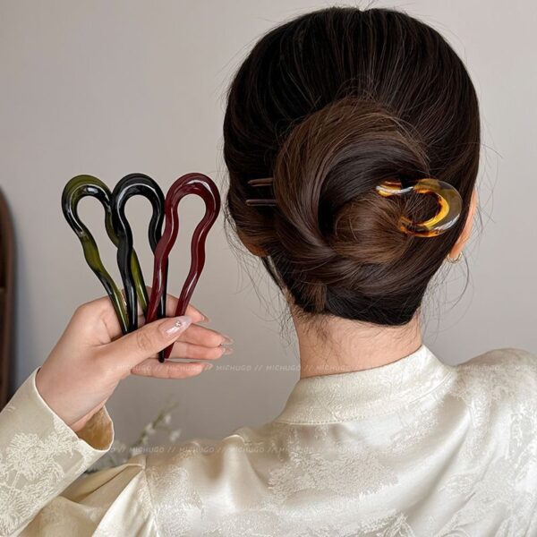 Acrylic Women's Hairpin Back Head Updo Pin - Image 3