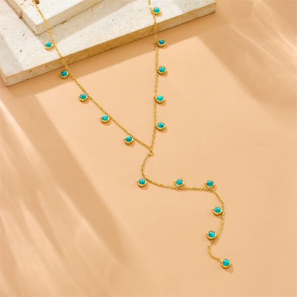 Simple Y-shaped Tassel Necklace Round - Image 5