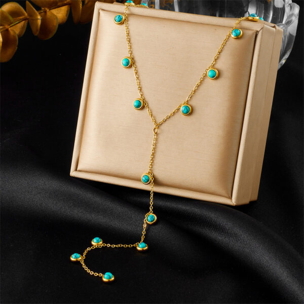 Simple Y-shaped Tassel Necklace Round - Image 3