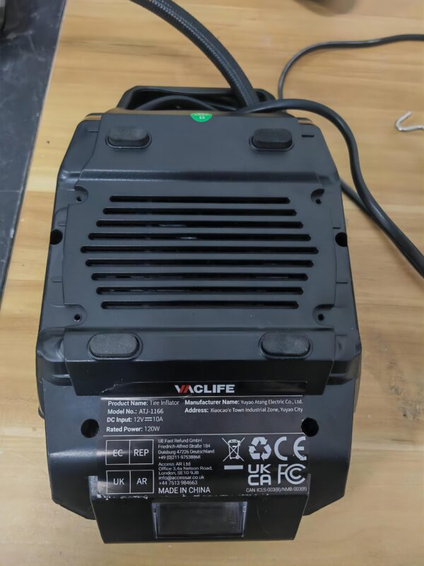 VacLife Air Compressor Tire Inflator, DC 12V Portable Air Compressor For Car Tires, Auto Tire Pump With LED Light, Digital Air Pump For Car Tires, Bicycles And Other Inflatables - Image 7